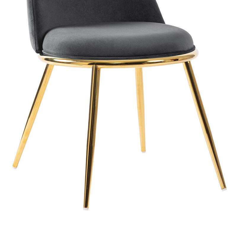 Velvet Upholstered Dining Chairs with Metal Legs, Set of 2/4 - 18.5" W x 21.46" D x 32.28" H