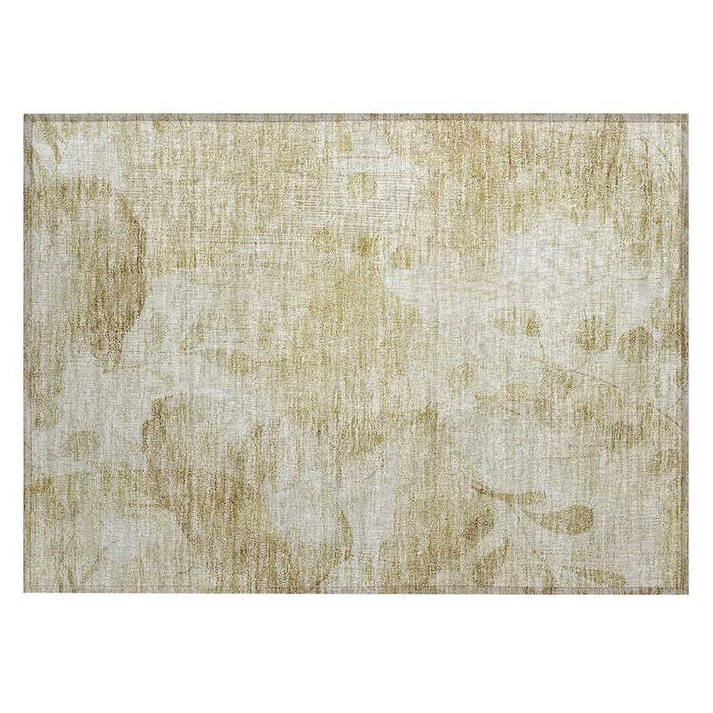 Machine Washable Indoor/ Outdoor Chantille Abstract Floral Rug