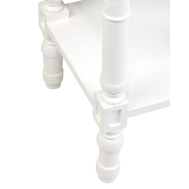 Rustic Solid Wood Side Table With Drawers And Shelf by East at Main