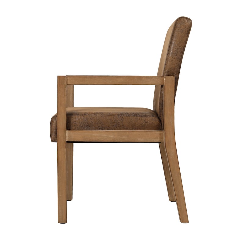 Wood Accent Chair Upholstered Armchair, Set of 1/2 - 20.9"W x 23.6"D x 33"H