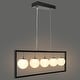 preview thumbnail 4 of 5, Modern 5-Light Rectangle LED Chandelier Glass Kitchen Island Light for Dining Room - 33.5" L x 4" W x 14" H
