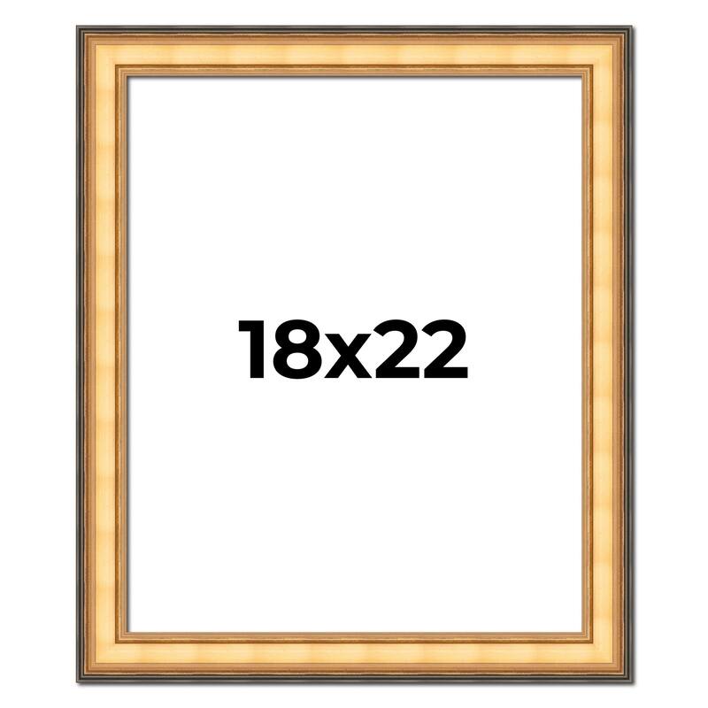 18x22 Frame Gold Plein Aire Solid Wood Picture Frame Width 2 Inches |