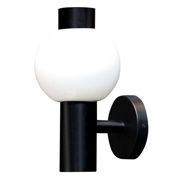 slide 1 of 1, Harp & Finial Allard Sconce - Matte Black Finish On Wood Body Matte Black