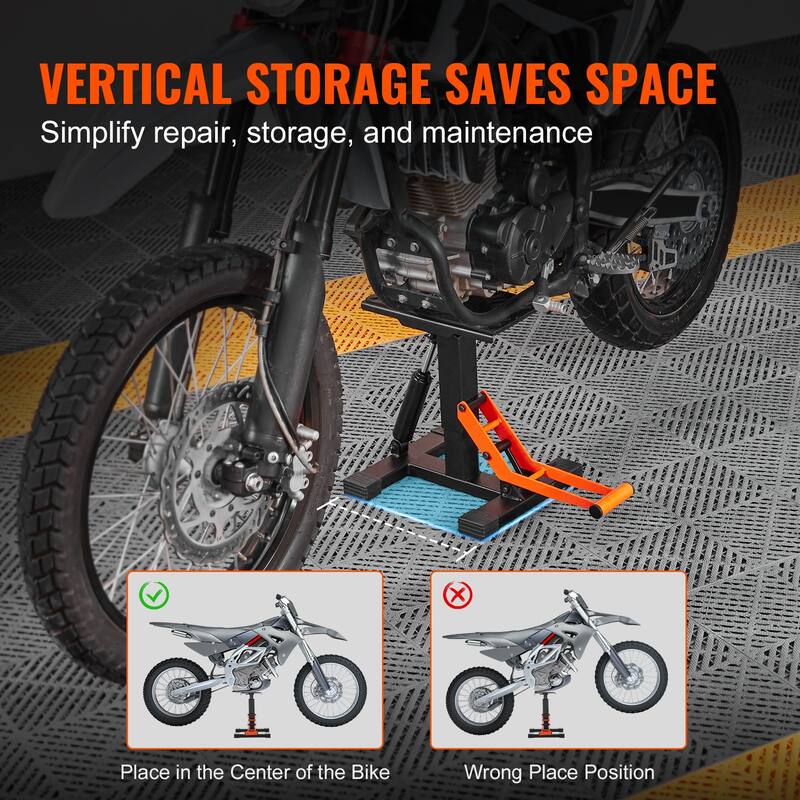 Dirt Bike Lift Stand, Motorcycle Jack Lift Stand 440 lbs Capacity and Hydraulic Lift Operation, Adjustable Height Hoist Table