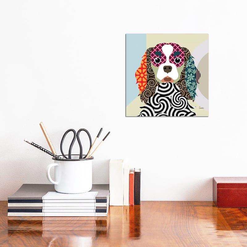 iCanvas "Cavalier King Charles Spaniel" by Lanre Studio Canvas Print - 12x12x0.75