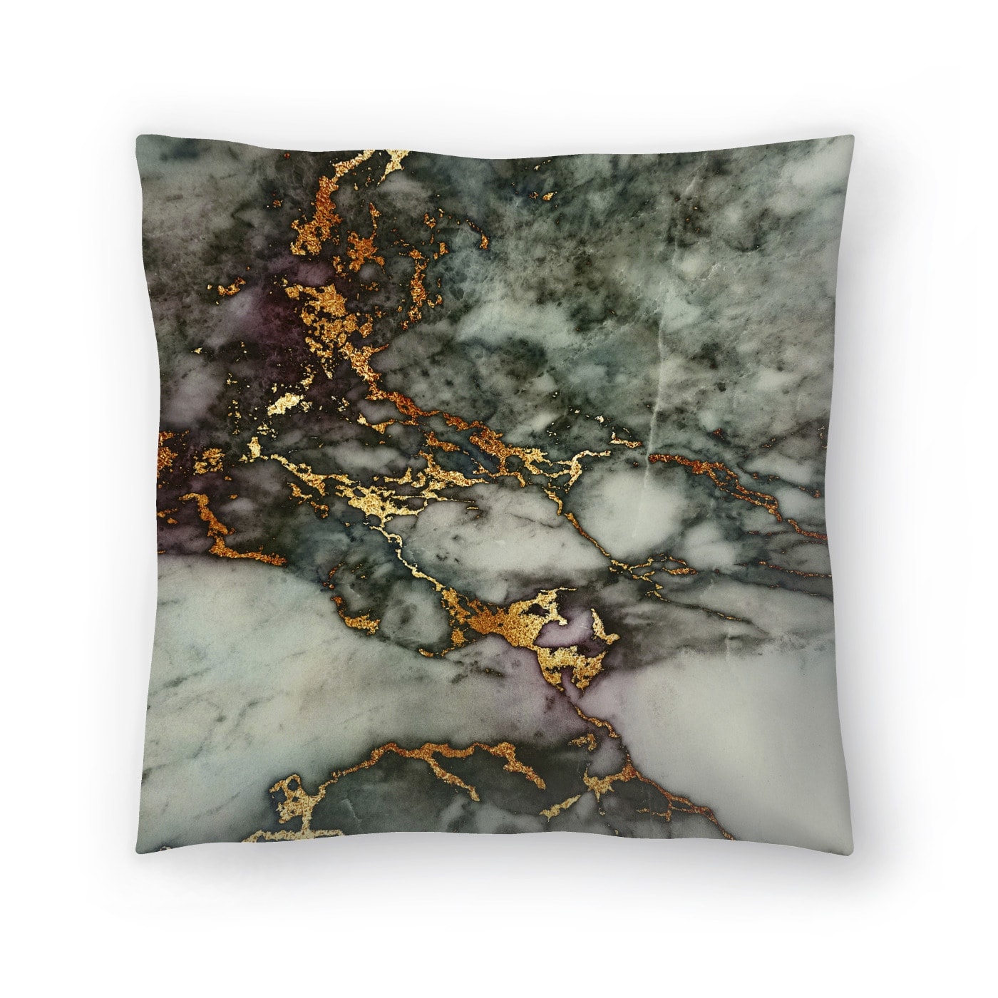 Luxury Green And Gold Glitter Gem Agate And Marble Texture Square