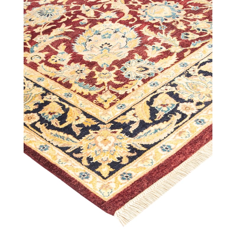 Overton Handknotted Wool Traditional Oriental Red Area Rug - 4' x 6'