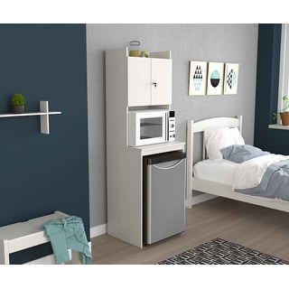 Inval Mini Refrigerator and Microwave Storage Cabinet