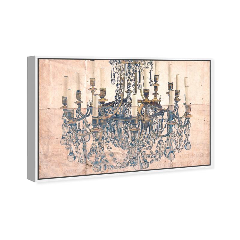 Oliver Gal 'Navy Imprint Chandelier' Glam Brown Wall Art Canvas Print