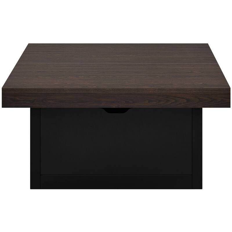Yaheetech Rustic Square Coffee Table With 2 Drawers, Espresso 35.4 × 35.4 × 17.7 On Sale