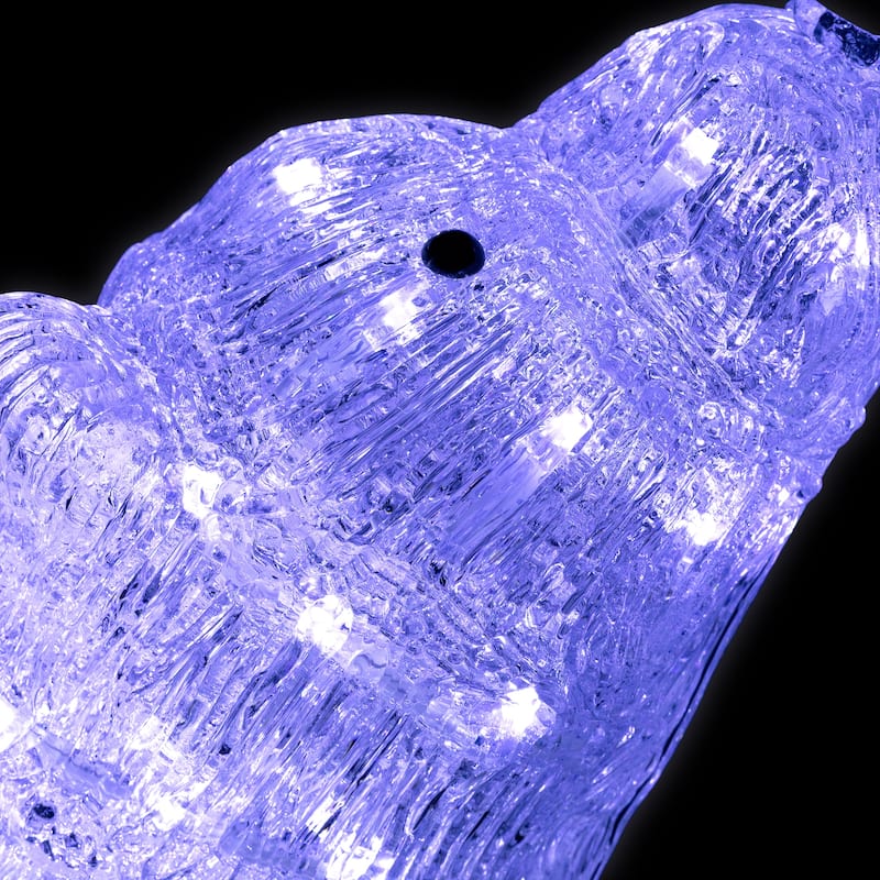 18.5" Lighted Acrylic Polar Bear Christmas Display Decor