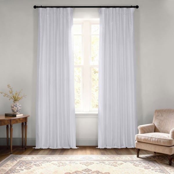 slide 2 of 83, Exclusive Fabrics Textured Faux Dupioni Silk Thermal Blackout Curtains (1 Panel) 50 X 108 - Ice
