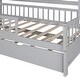 preview thumbnail 35 of 33, House Bed with Trundle Bed and Shelf, Wooden Platform Bed Frame with Full Length Guardrail and Roof