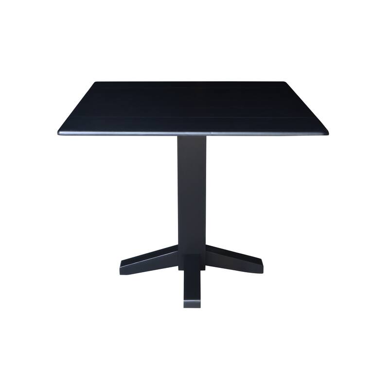 36 in. Solid Wood Square Dual Drop Leaf Dining Table