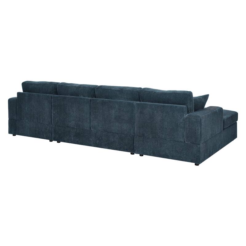 3-Piece Double-Chaise Sectional Sofa - 60.5" D x 120" W x 33" H