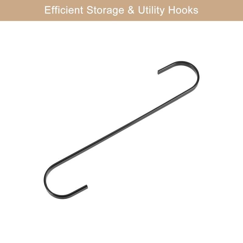 4Pcs Flat S Hooks Hanging Hook for Home Kitchen Storage, 7.6mm