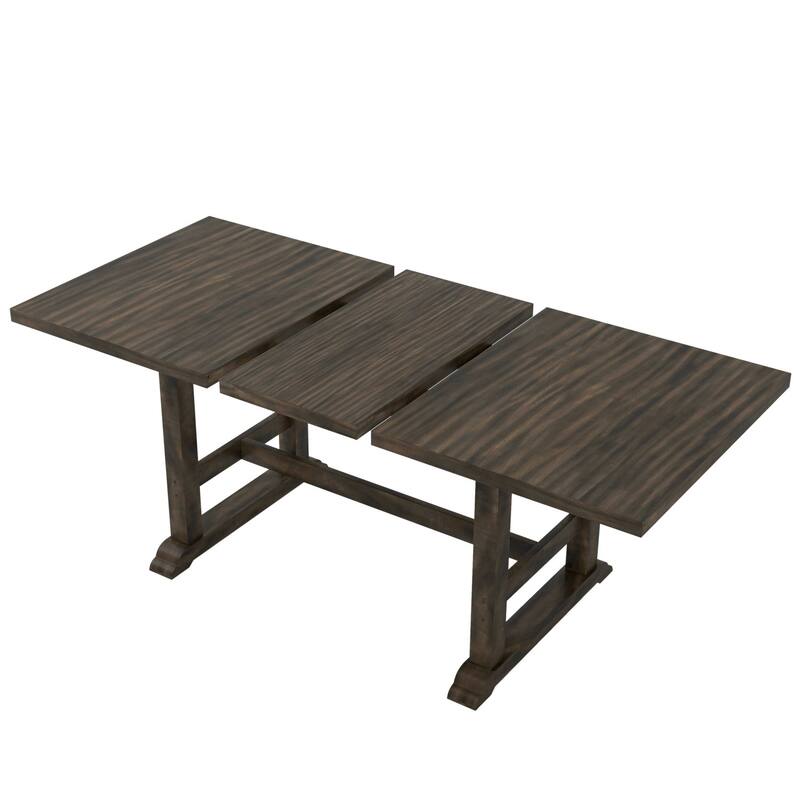 76.9" Extendable Dining Table with 4 Upholstered Chair and 1 Bench