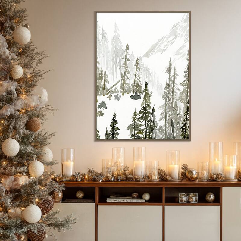 Continental Divide II by Jacob Green Framed Canvas Wall Art Print - Sylvie Dark Gold