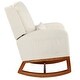 preview thumbnail 26 of 28, Nursery Rocking Chair High Back Armchair with Side Pocket Rubber Wood Legs and Pillow Flannel Chair for Living Room/Bedroom
