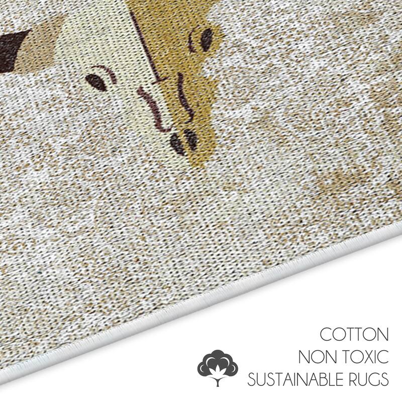 Toilet Mat Set - 2-Piece Designer Print Bathroom Contour Rugs Combo - Non Slip, Soft Cotton & Absorbent Floor Carpets