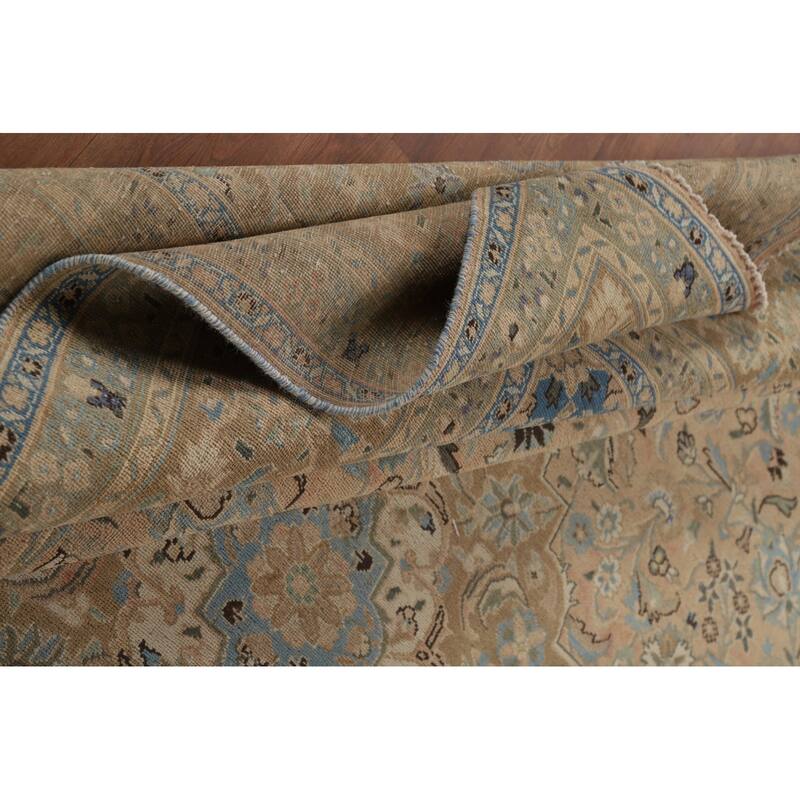 Traditional Mashad Persian Area Rug Hand-Knotted Wool Carpet - 9'7"x 12'3"