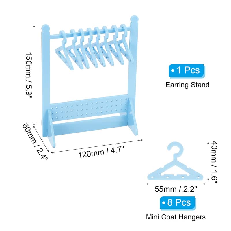 1 Set Earring Holder 8 Coat Hanger, Acrylic Earring Organizer 48 Hole