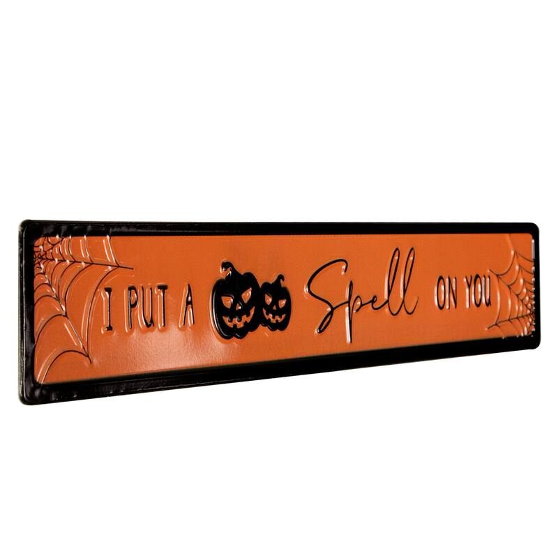 20" Orange and Black "I Put a Spell on You" Halloween Wall Sign