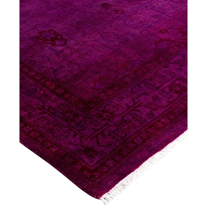 Overdyed One-of-a-Kind Hand-Knotted Area Rug - Purple - 4' 2" x 6' 3"