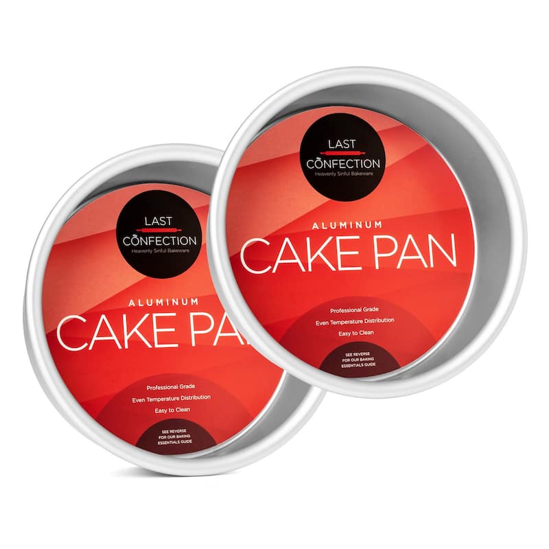 Round Aluminum Cake Pan Sets - 2 Pack - 6" x 2" Deep