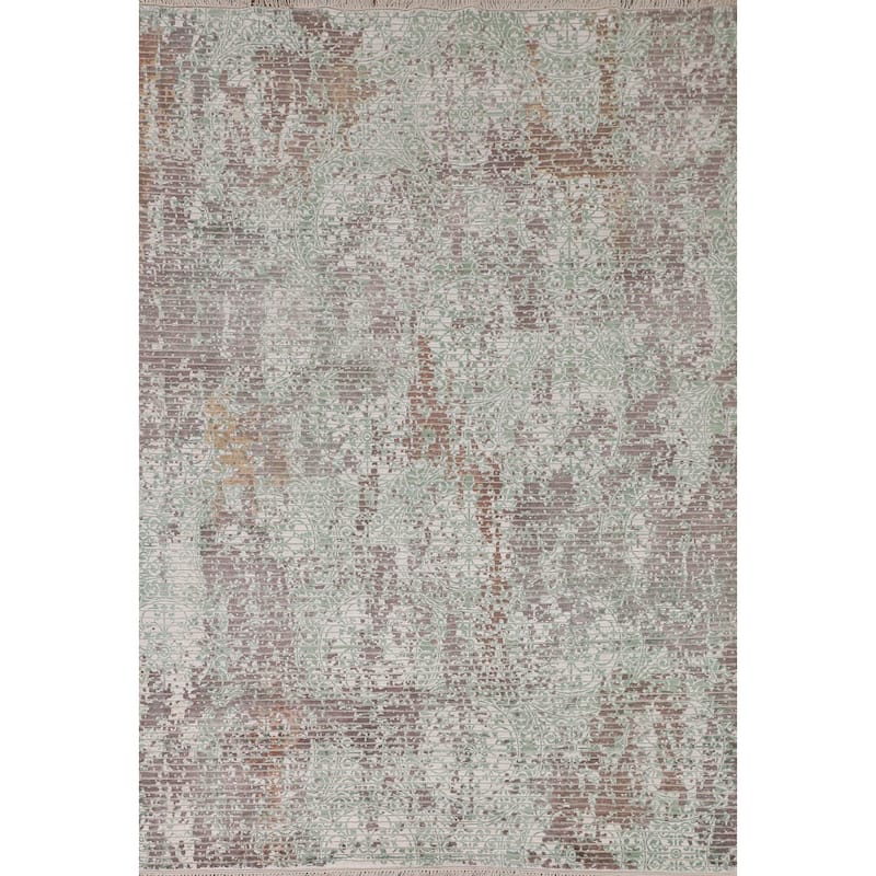 Multi-Color Abstract Modern Area Rug Handmade Wool Carpet - 5'6"x 7'6"
