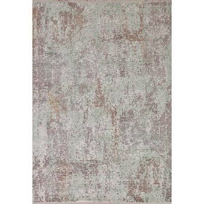 Multi-Color Abstract Modern Area Rug Handmade Wool Carpet - 5'6"x 7'6"