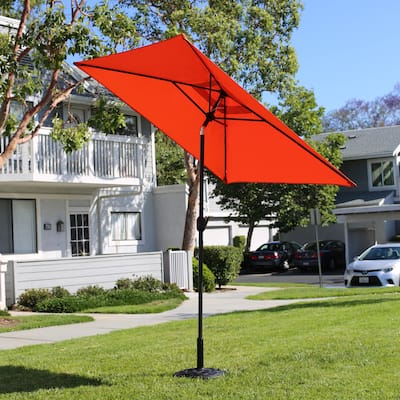 Davee Furniture 6.5 Ft Orange Market/Patio Umbrella with Base Included