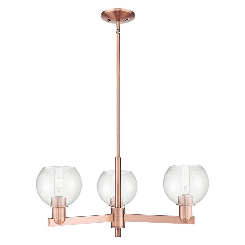 Innovations Lighting Endless Possibilities Arcadia - Athens - 3 Light 28" Stem Hung Chandelier - Antique Copper/Seedy