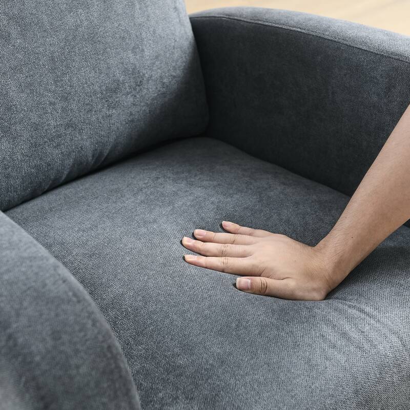 Teddy Fabric Rocking Chair with Side Pockets & High Back Support