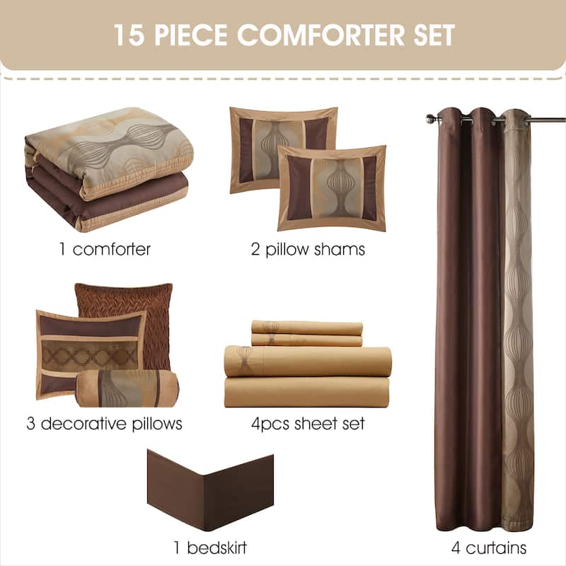 Nanshing Daniella 15 Piece Modern Geometric Room-In-A-Bag