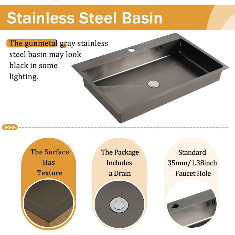 Malwee 28" FreeStanding Bathroom Vanity with Stainless Steel Sink, Floor Stand Bathroom Vanity with Flexible Drain Pipe