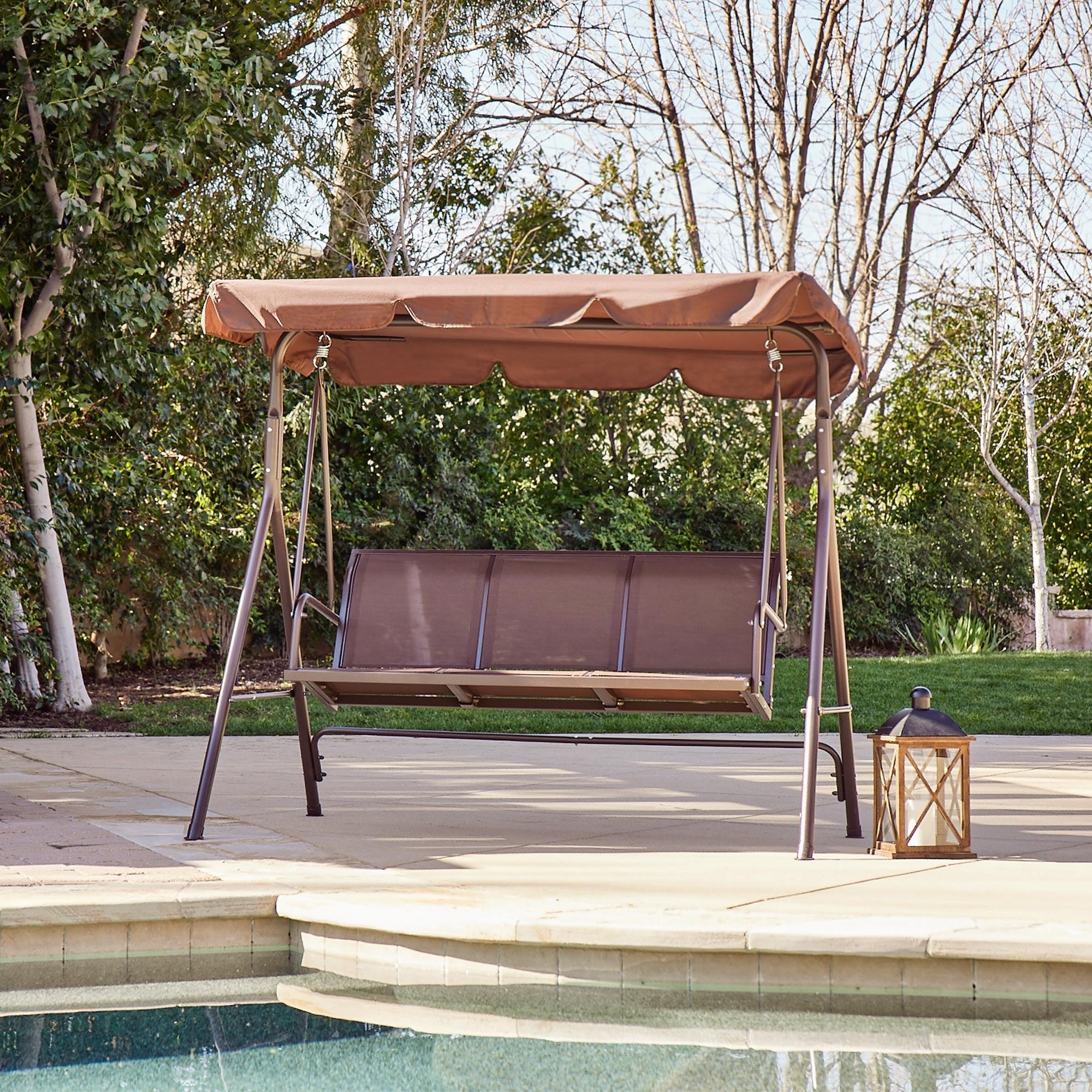 Belleze Outdoor 3 Person Patio Swing Canopy Awning Yard