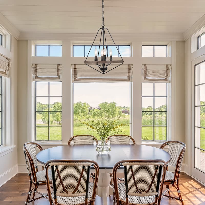 Farmhouse 4-Light Lantern Chandelier Kitchen Island Lights - L 15.5"x H 20"