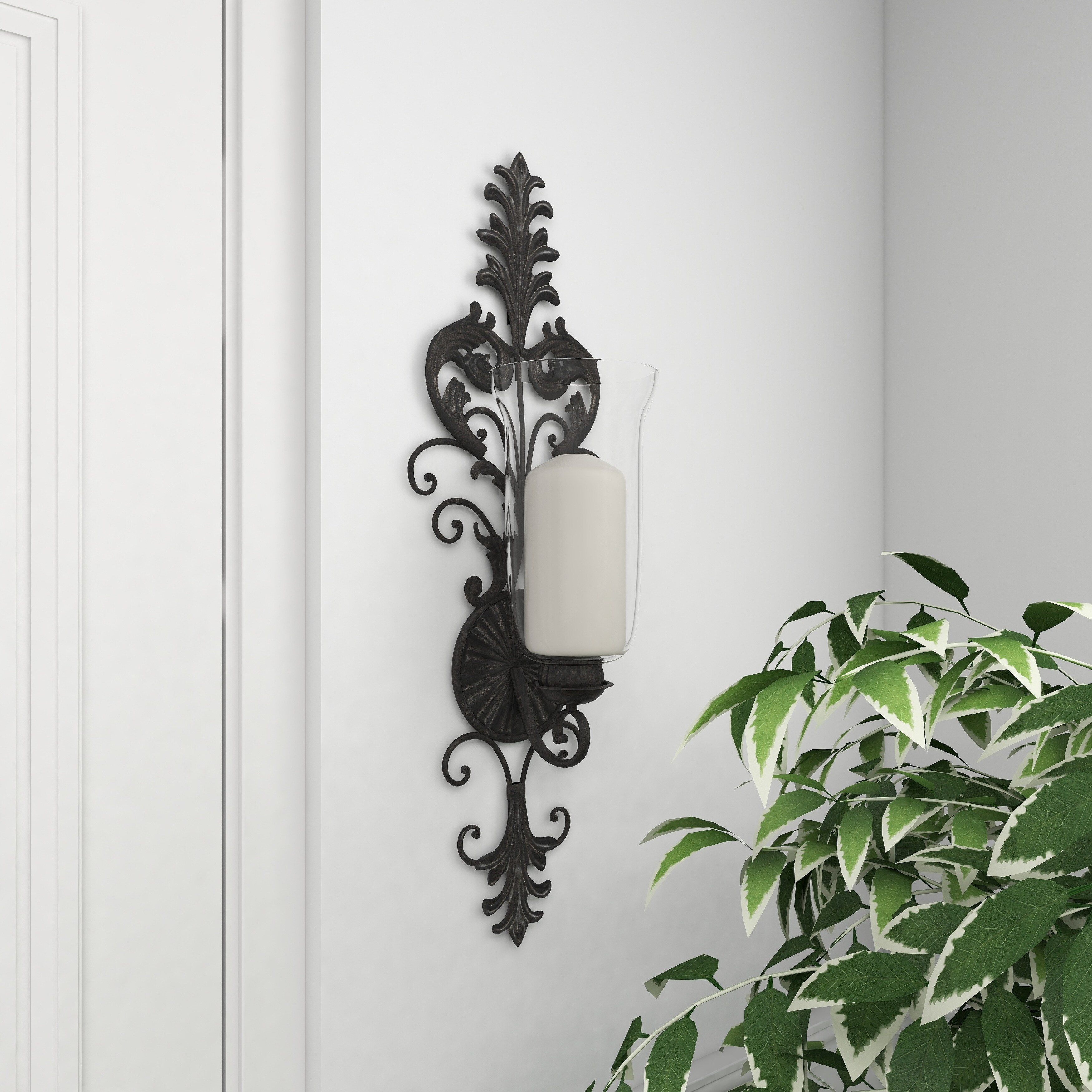 Bronze scroll metal wall sconce new arrivals