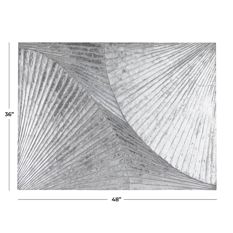 Stylish Wood Carved Radial Geometric Wall Decor - Gold or Silver