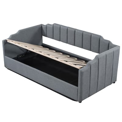 Nestfair Twin Size Upholstered Daybed with Underneath Storage
