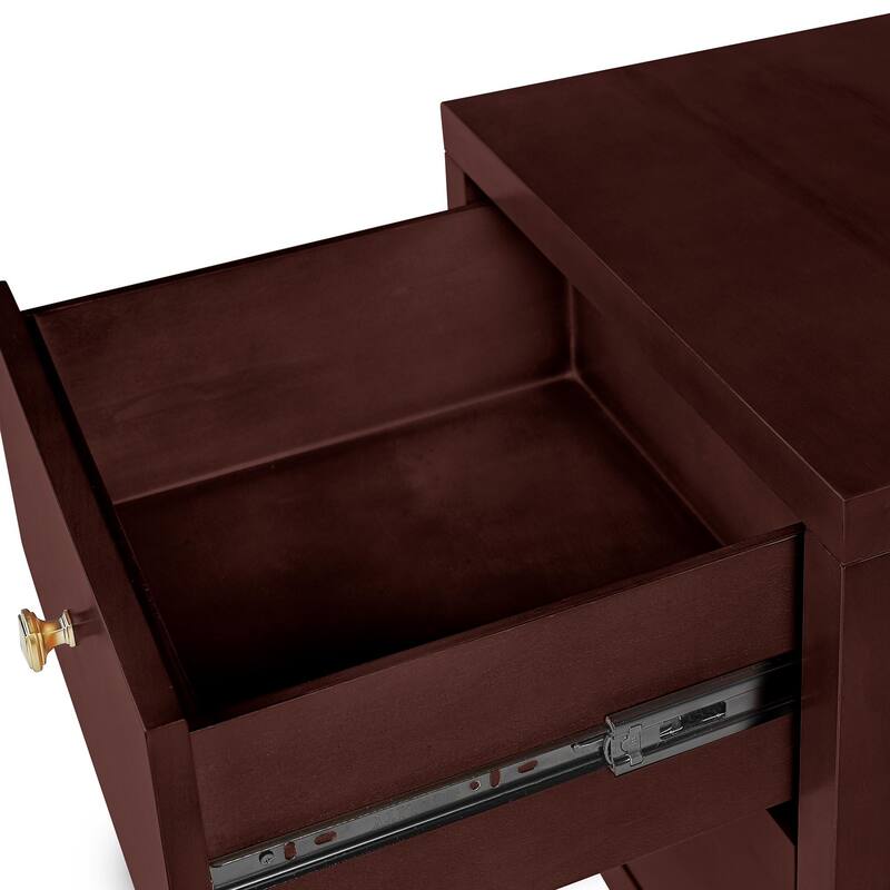 19-Inch Modern Solid Wood Nightstand with 2 Soft Close Drawers for Bedroom or End Table Use