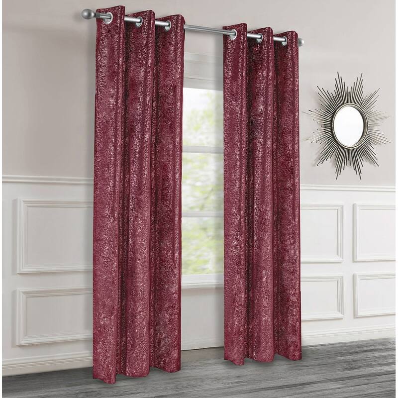 Dainty Home 2 Pack Artisinal 100% Blackout Grommet Curtain Panel Pair with 3D Lurex Texture