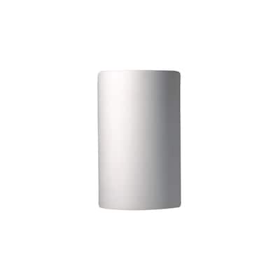 Justice Design Group Ambiance Bisque Small Cylinder Closed Top Wall Sconce