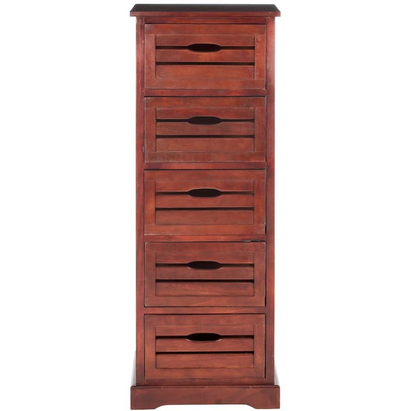 SAFAVIEH Sarina Cherry Storage 5-Drawer Cabinet - 16.5" x 12.6" x 46.5"