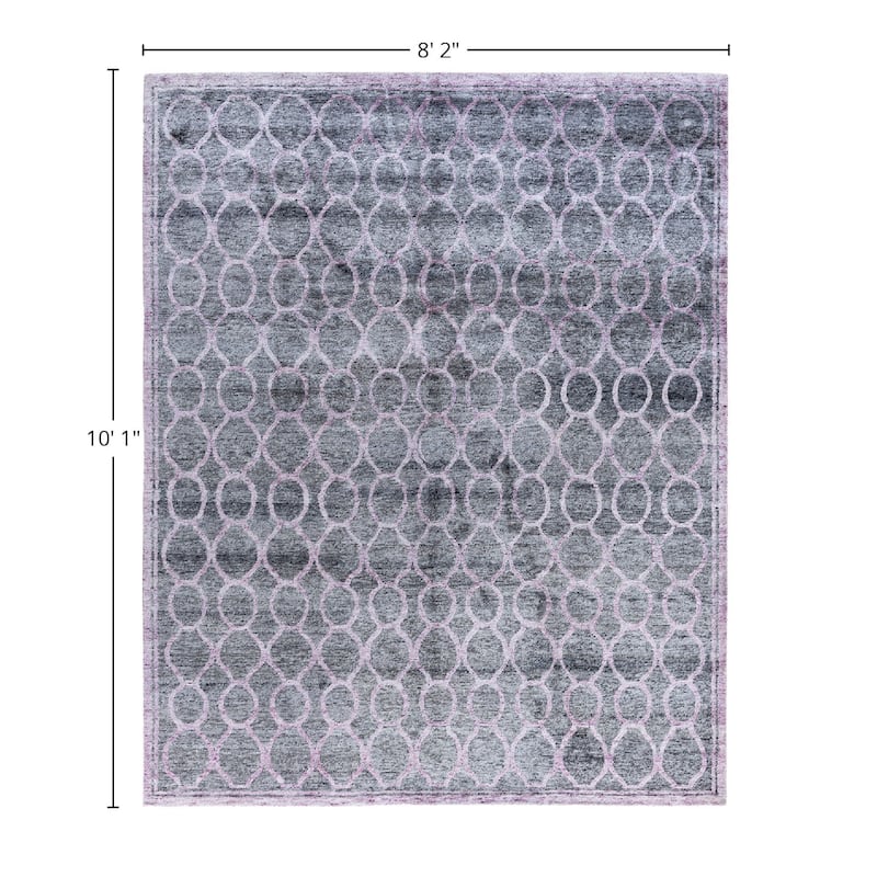 Modern One-of-a-Kind Hand-Knotted Area Rug - Pink, 8' 2" x 10' 1" - 8' 2" x 10' 1"