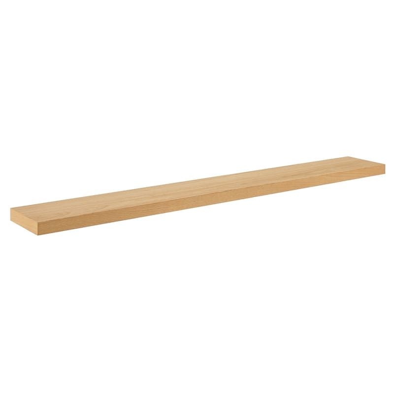 HomeRoots 75" Natural Wooden Wall Mounted Floating Shelf