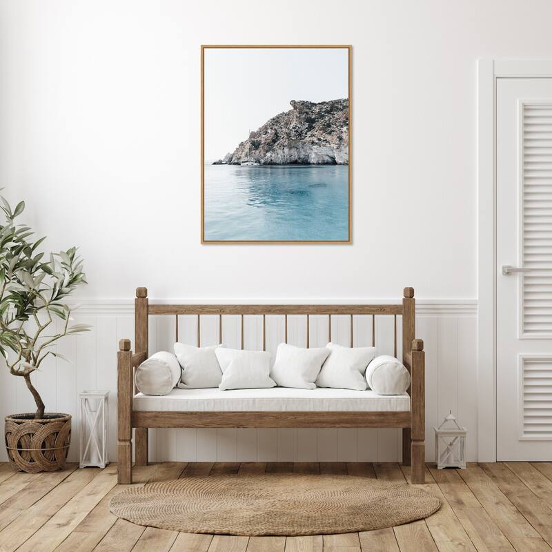 Sculptured Shoreline Milos by Bella Eve Framed Canvas Wall Art Print - Sylvie Natural