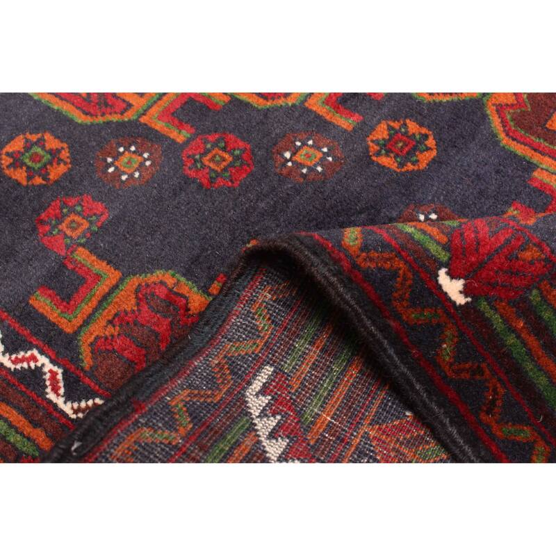 ECARPETGALLERY Hand-knotted Teimani Dark Navy Wool Rug - 3'11 x 6'4