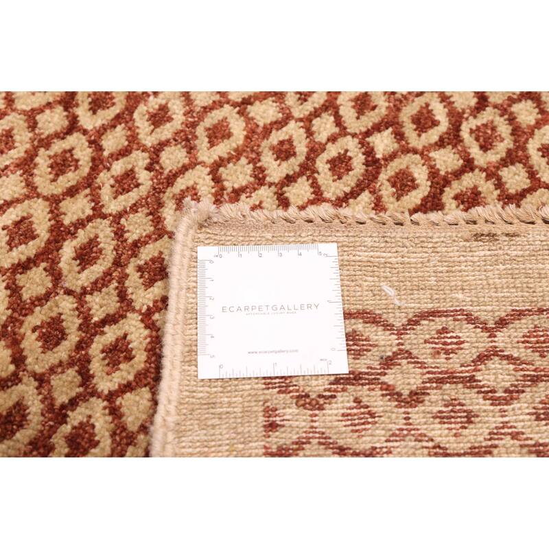 ECARPETGALLERY Hand-knotted Peshawar Ziegler Brown, Khaki Wool Rug - 9'10 x 13'1